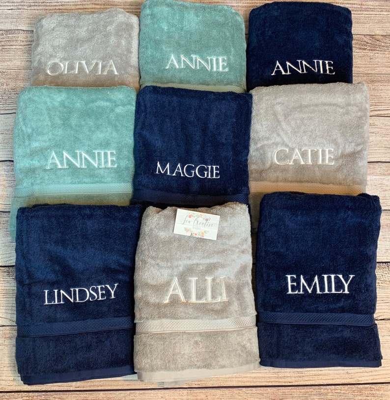 Monogram Towel Personalized Towel Name on Towel Monogrammed Etsy