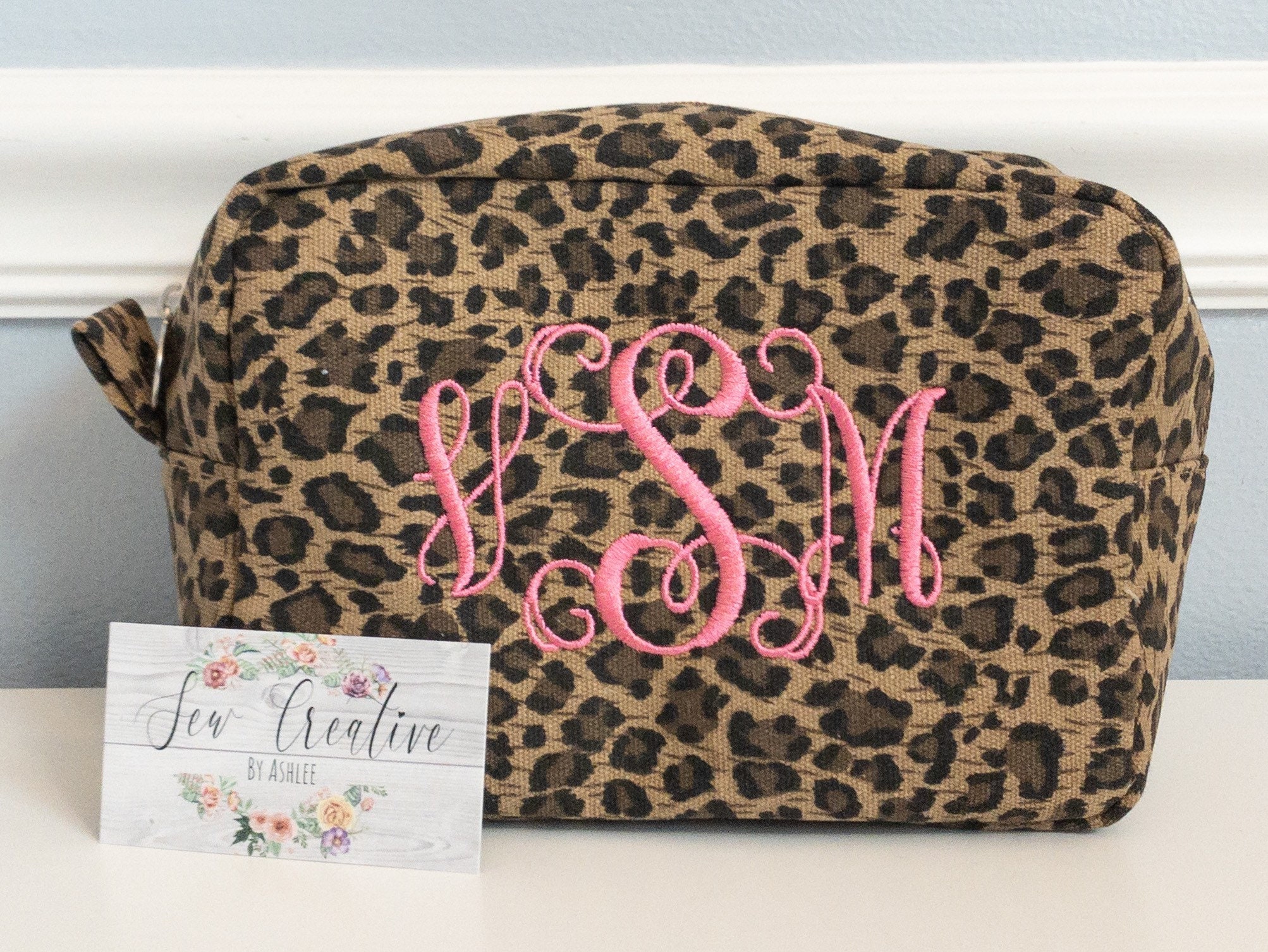 Ladies Wash Bag, Beauty Kit Case in Leopard Jade