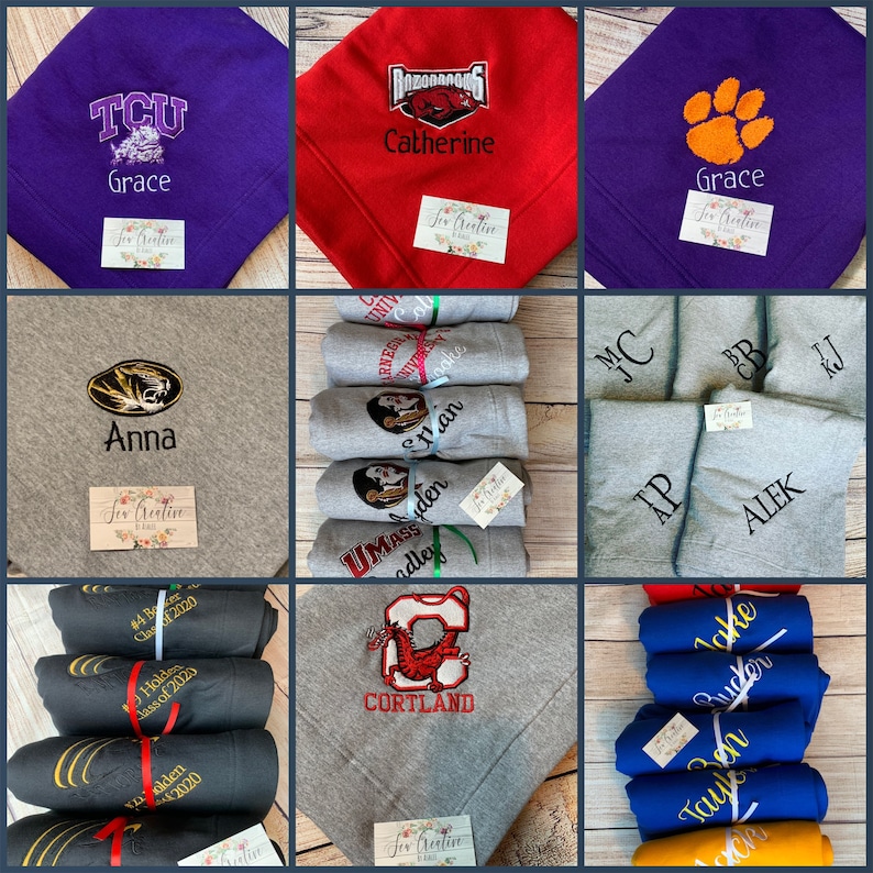Stadium Blanket, embroidered blanket, sweatshirt blanket, college team blanket, monogram blanket image 2