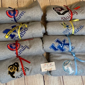 Stadium Blanket, embroidered blanket, sweatshirt blanket, college team blanket, monogram blanket image 3