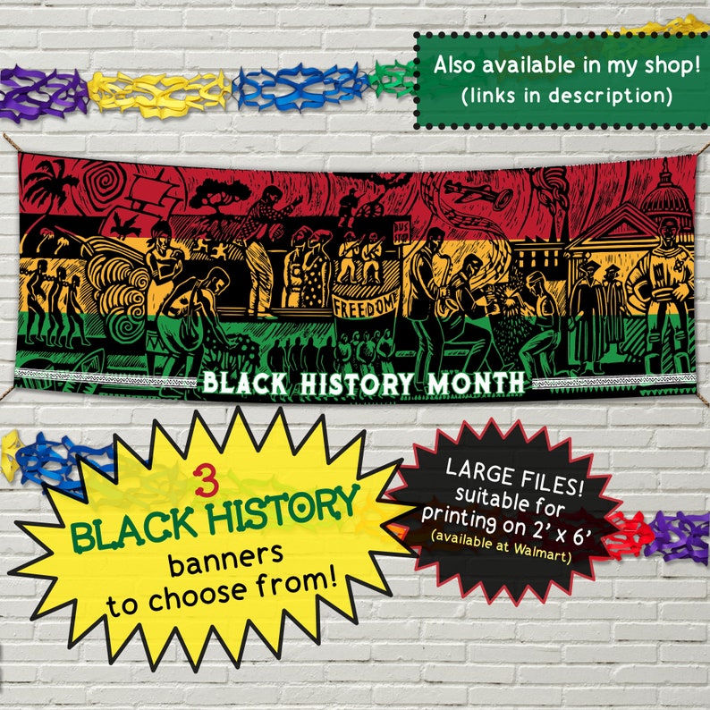 Black History MONTH / PRIDE Juneteenth celebration DIY party garland bunting printable digital download African American Freedom decor image 3