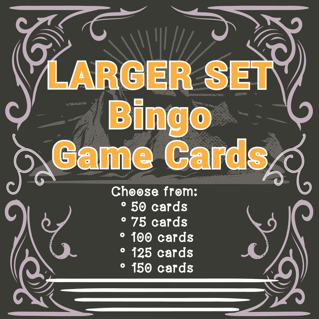 LARGE Set Bingo Game Cards | Printable Party Games | School Family ...