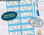 90 Ball Bingo Tambola UK Housie printable Party Game Quarantine activity - family friend office coworker Church Conference Call Online fun