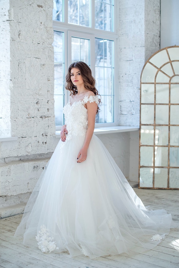 etsy floral wedding dress