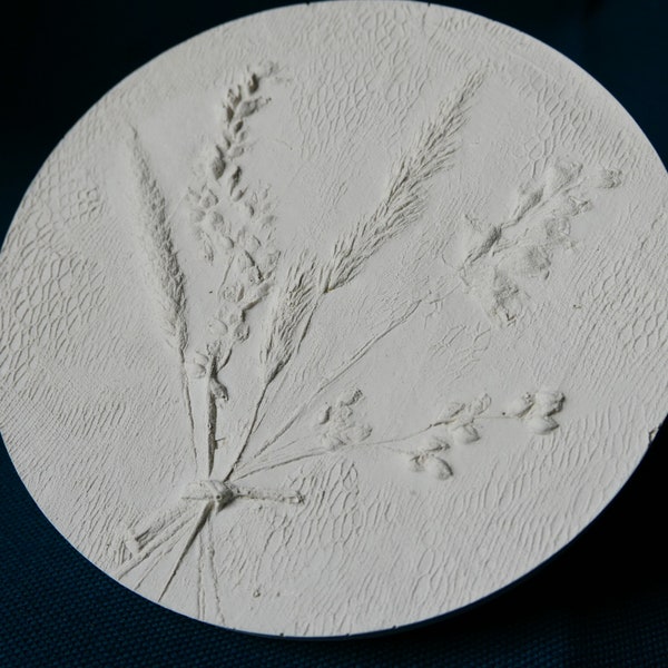 Gipsrelief 'Gräser & Hirse', Botanical Bas Relief