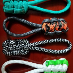 Paracord zipper pulls, set of 5