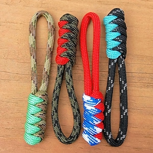 Paracord zipper pulls, set of 5
