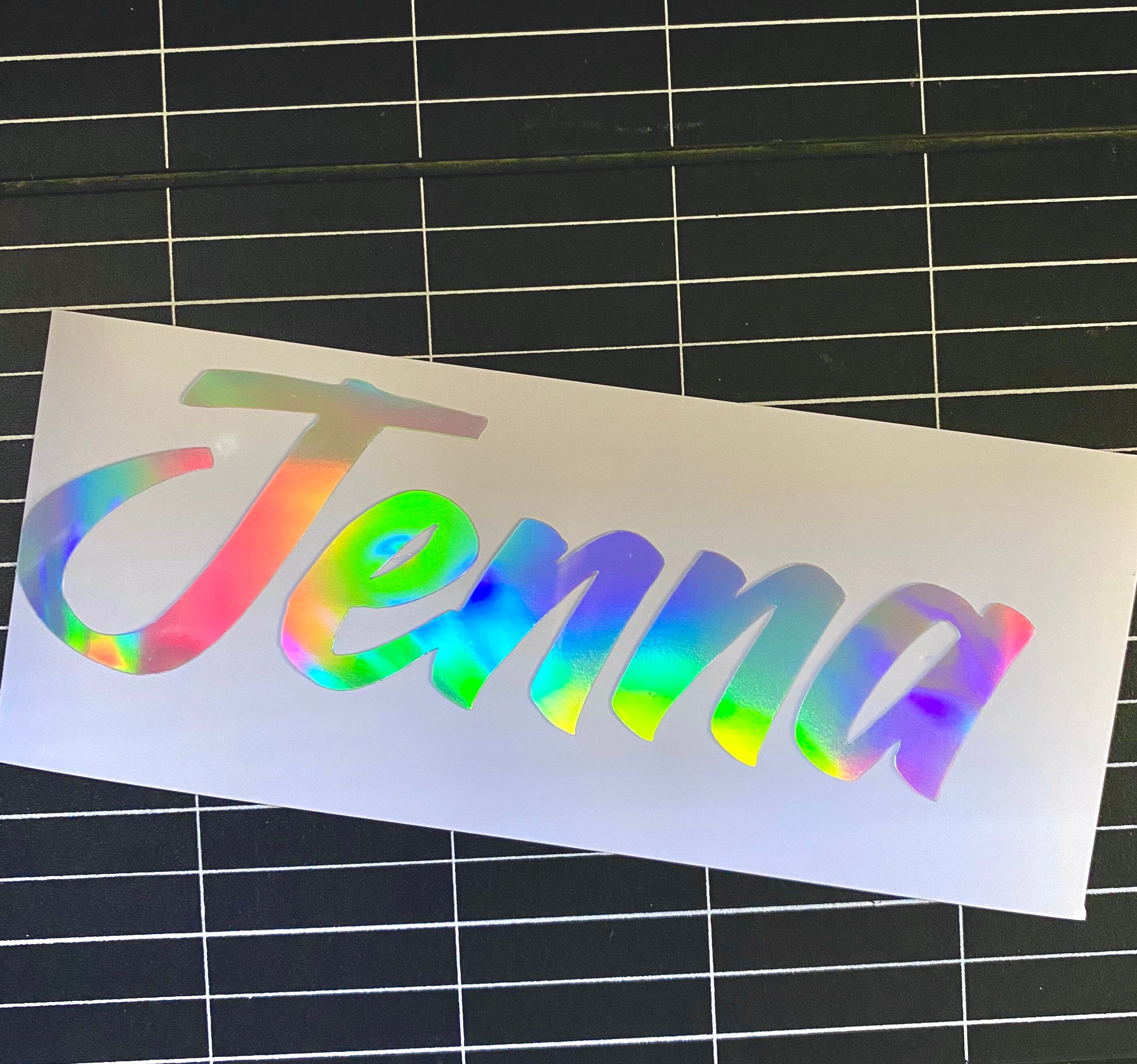 Holographic Name Sticker Personalized Vinyl Name Decals Etsy