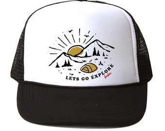 BABY, TODDLER, & KID trucker hats - Lets Go Explore