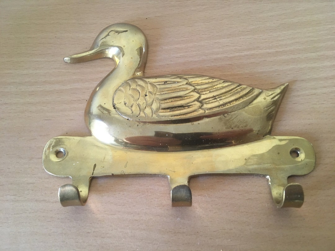 Vintage Brass Duck Towel Holder Etsy