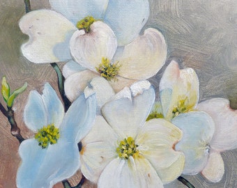 Dogwood Flowers, 16" X 16" Limited Edition Print, Trees, Blossoms, Signed and Numbered, Holiday Gift Giving, Gardening, Giclee Print