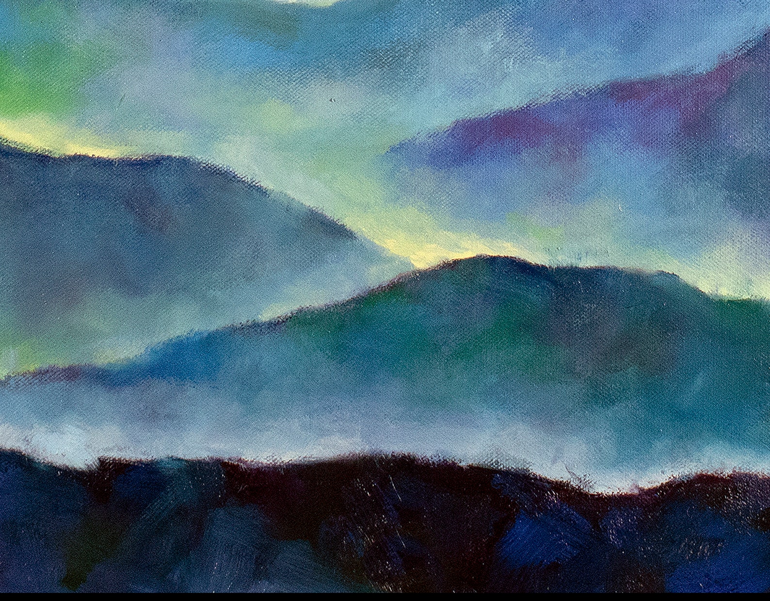 Mountains Clouds Blue Ridge Oil Painting No.2 Housewarming Etsy