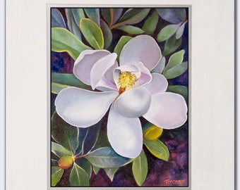 Special Edition! White Magnolia, ONLY ONE LEFT!, 16 X 20", Double matted, Certificate of Authenticity, Signed/Numbered, Print