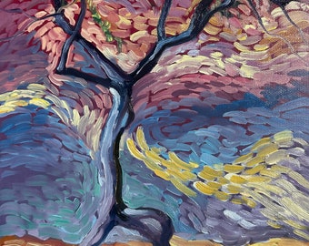 Walking Tree, 16 X 20", Backyard Tree, Impressionist, Impressionism, Housewarming Gift, Oil Painting Print, Giclee Print