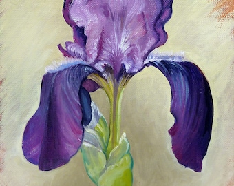Iris, Flowers, Portrait, 16 X 20", Botanical, Blossoms, Spring Flowers, Garden, Plant, Giclee Print, Holiday Gift Giving, Housewarming Gift