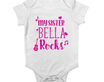 Shopagift Personalised with Any Name Little Brother Cute Boys Baby Sleepsuit Romper