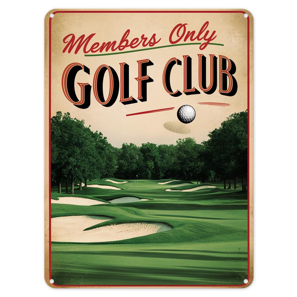 Members Only Golf Club Golf Course Metal Tin Sign Poster Wall Art Plaque for Man Cave Garden Shed Bar Bedroom Home Kitchen Gate Decor Gift