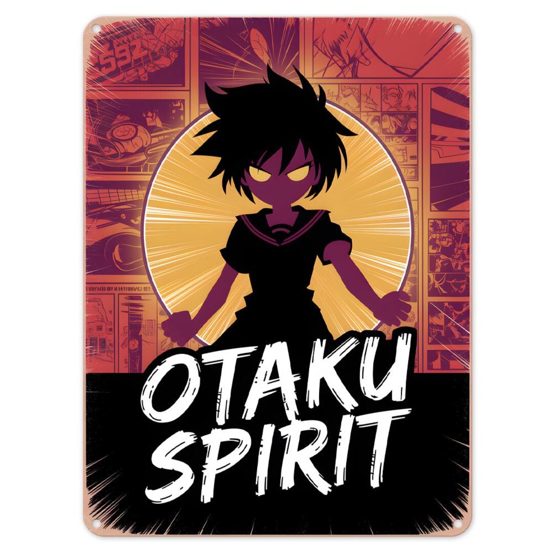 Otaku Spirit Anime Metal Tin Sign Poster Wall Art Plaque for Man Cave ...