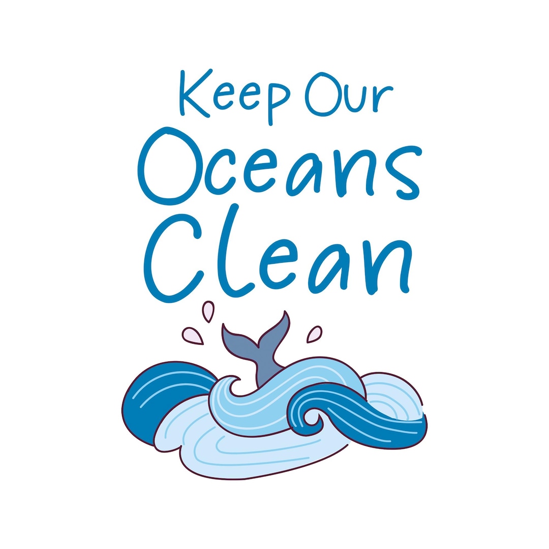 Keep Our Oceans Clean PNG Design | Whale Tail Waves T-shirt Mug Design ...