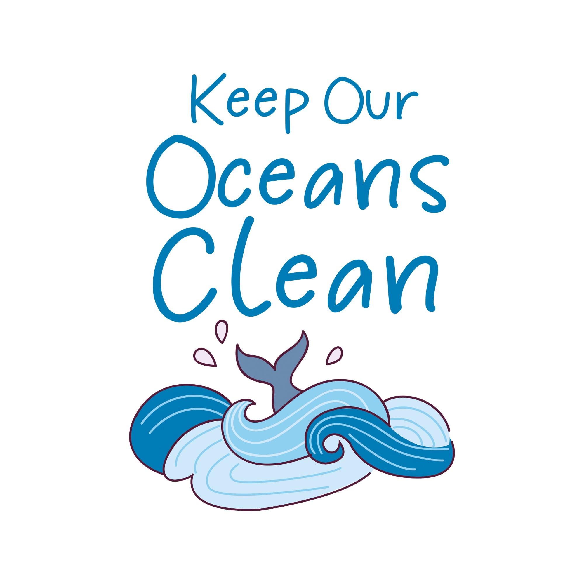 Keep Our Oceans Clean PNG Design | Whale Tail Waves T-shirt Mug Design ...