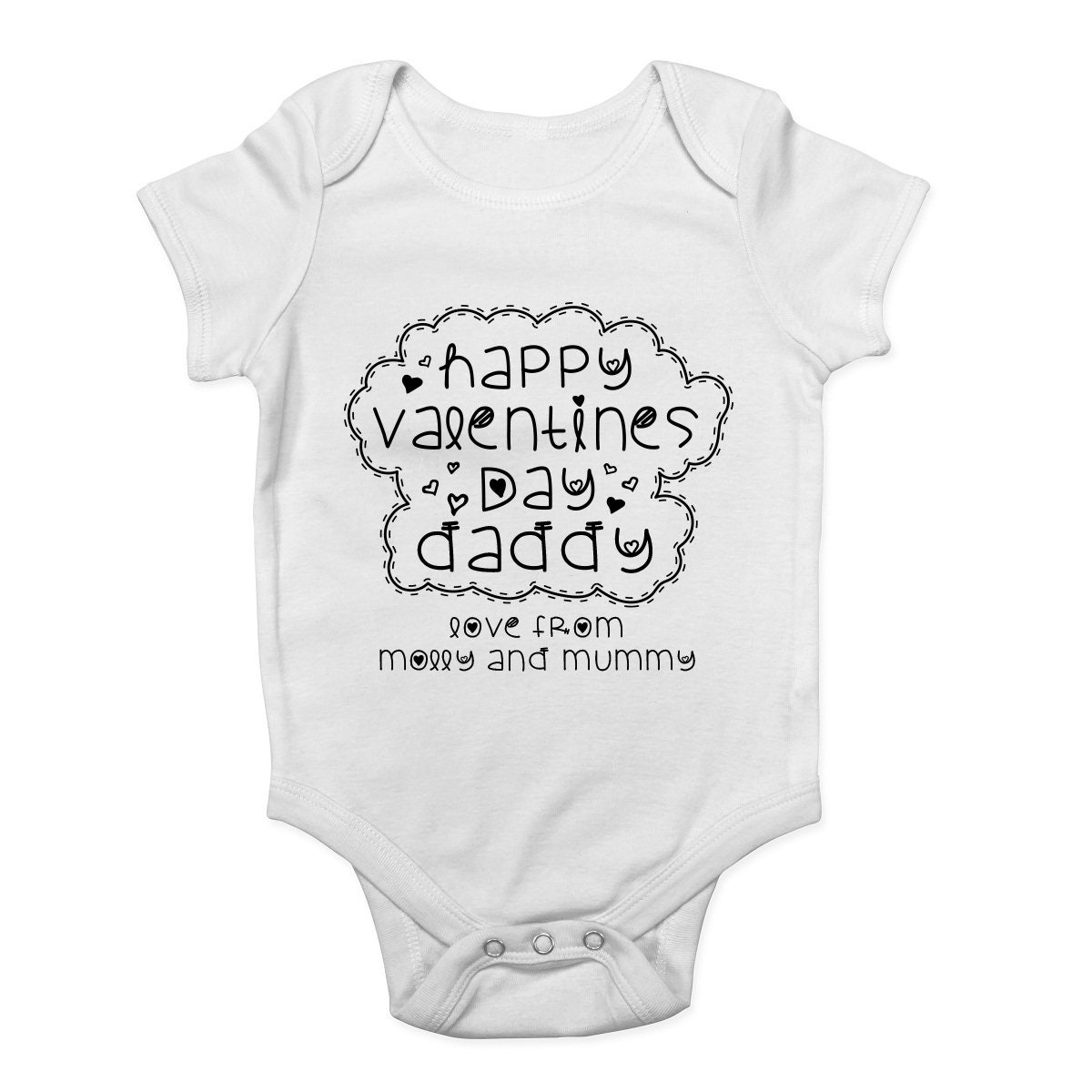 Shopagift Personalised Happy Valentines Day Daddy Baby Sleepsuit Romper