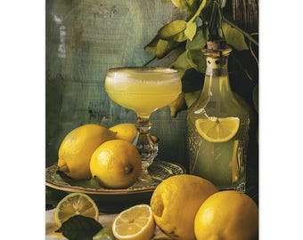 Limoncello Lemon Italian Citrus Metal Tin Sign Poster Wall Art Plaque for Man Cave Garden Shed Bar Bedroom Home Kitchen Gate Chef Cook Gift