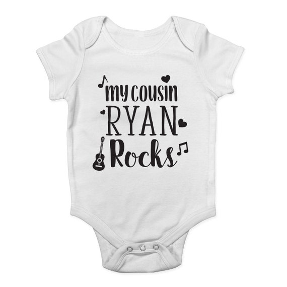 Personalised ANY NAME My Cousin Rocks Cute Boys Girls Baby Vest Bodysuit