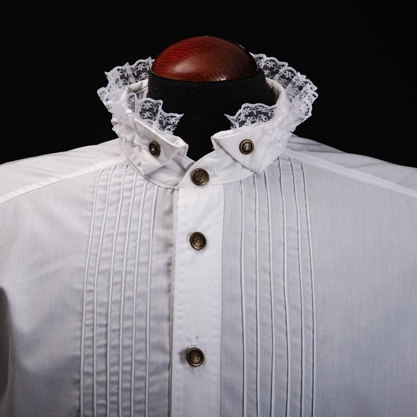 Victorian gothic shirt for steampunk gatherings,  themed weddings, for grooms and groomsmen or to enhance larp and cosplay costumes