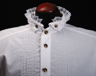 Victorian gothic shirt for steampunk gatherings,  themed weddings, for grooms and groomsmen or to enhance larp and cosplay costumes