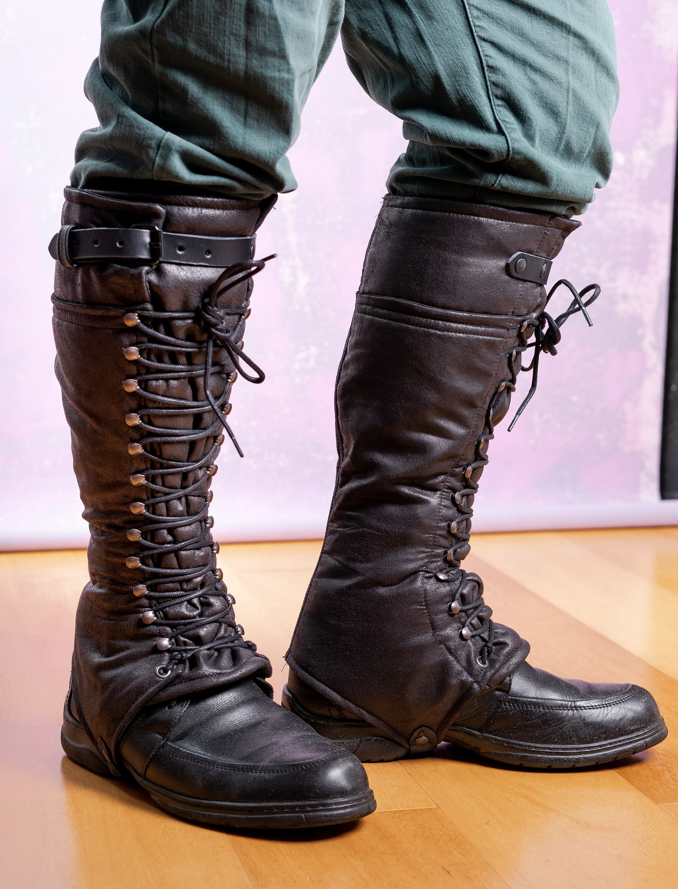 Amos multi pocket steampunk cheap mens knee high boots
