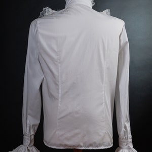 White shirt with jabot and laces, Victorian style, shirt for men, all genders elegant and dandy style image 6