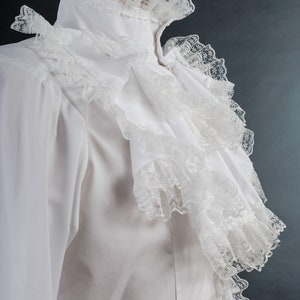 White shirt with jabot and laces, Victorian style, shirt for men, all genders elegant and dandy style image 5