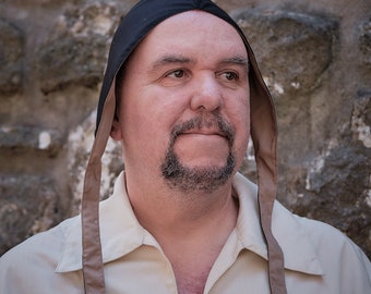 coif hats worn by peasants in medieval villages, in the past times