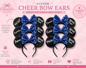 Mickey Minnie Mouse Ears | Summit Cheer Bow | Nationals | USAFS | Personalized Ears | One Size Fits Most