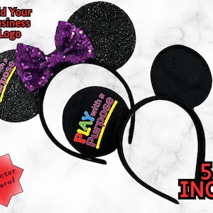 Personalized Mickey Minnie Mouse Ears | Big Bow Minnie Ears | Custom Mickey Ears | Mouse Ears | Custom Minnie headband | Silver Bow | 5 in