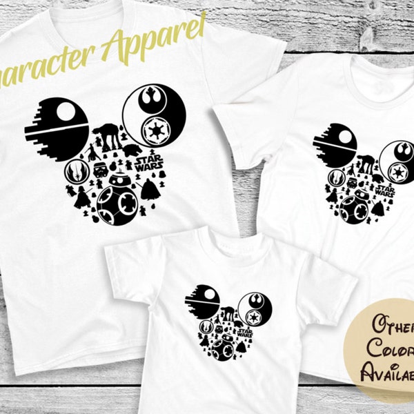 Mickey Star Wars Shirts | Matching T-Shirts | Disney Star Wars Tees | Dad and Son Matching Shirts | Men Star Wars Shirt | Disney Starwars