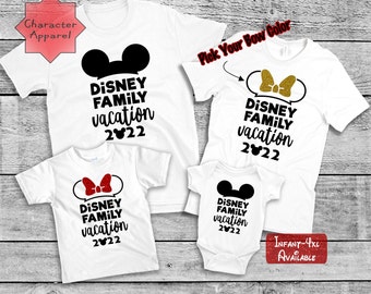 Disney Family Vacation Matching 2022 Trip | Mickey Minnie Family Shirts |Mom Dad Brother Sister Toddler Youth Adult Custom Vacation tee