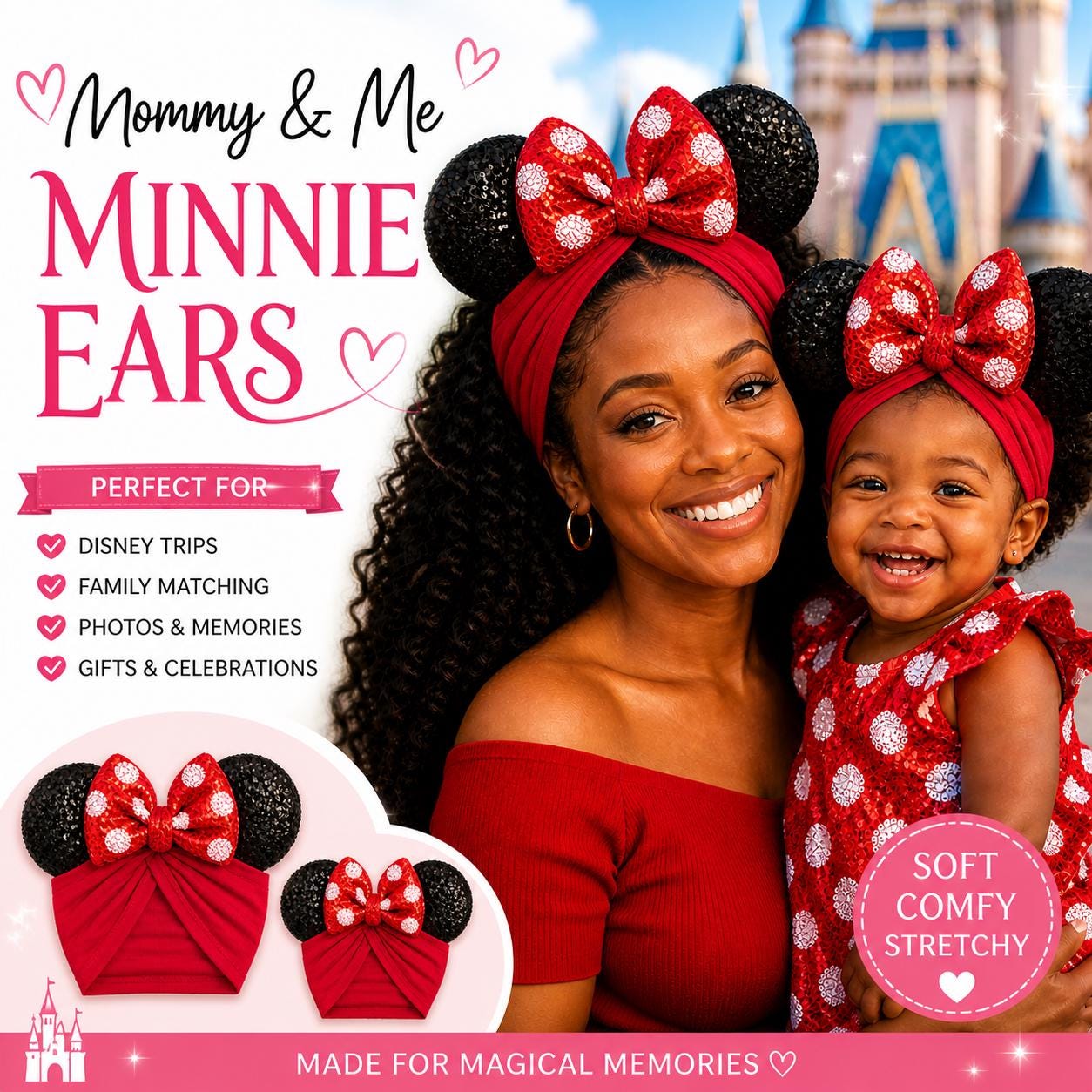 Mommy and Me Minnie Ears - Etsy