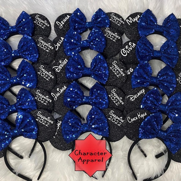 Mickey Minnie Mouse Ears | Summit Cheer Bow , Nationals, USAFS, Personalized Ears, One Size Fits Most