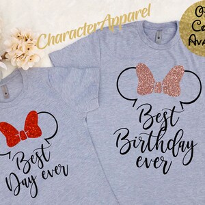 Best day ever tank, Best Birthday Ever, Disney shirts,  Best day ever shirt, Disney Birthday Shirt, Minnie Glitter Shirt, Minnie Birthday