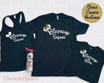 Birthday Squad Shirts, Birthday Squad Disney shirts, Minnie Squad, Mickey squad, Disney Birthday Shirts, Family Disney Matching Shirts