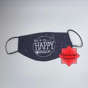 Disney Face Mask, This is my Happy Place, Disney Face Mask, Disney Castle Mask, Mickey Mask, Minnie Mask, Adult Disney Mask, Kid, Toddler
