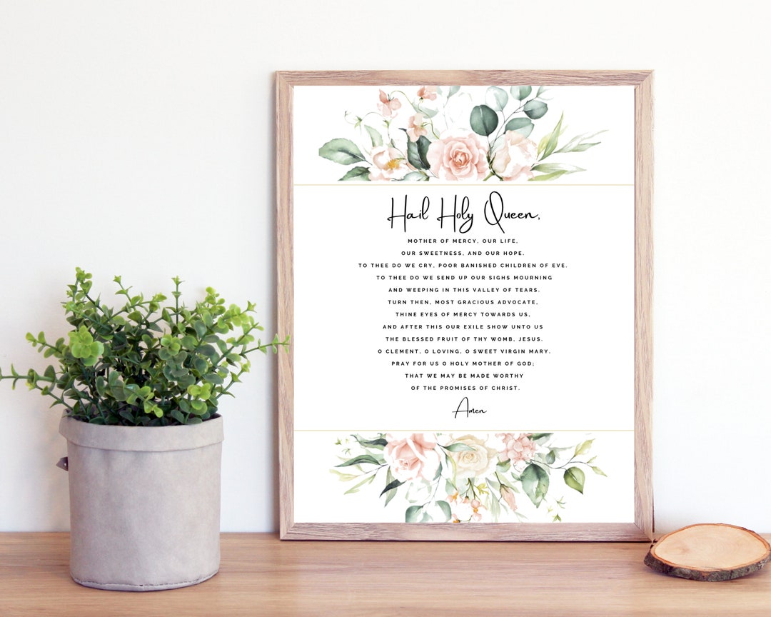 Hail Holy Queen Prayer Printable Print Catholic Prayer Prayer to Our ...
