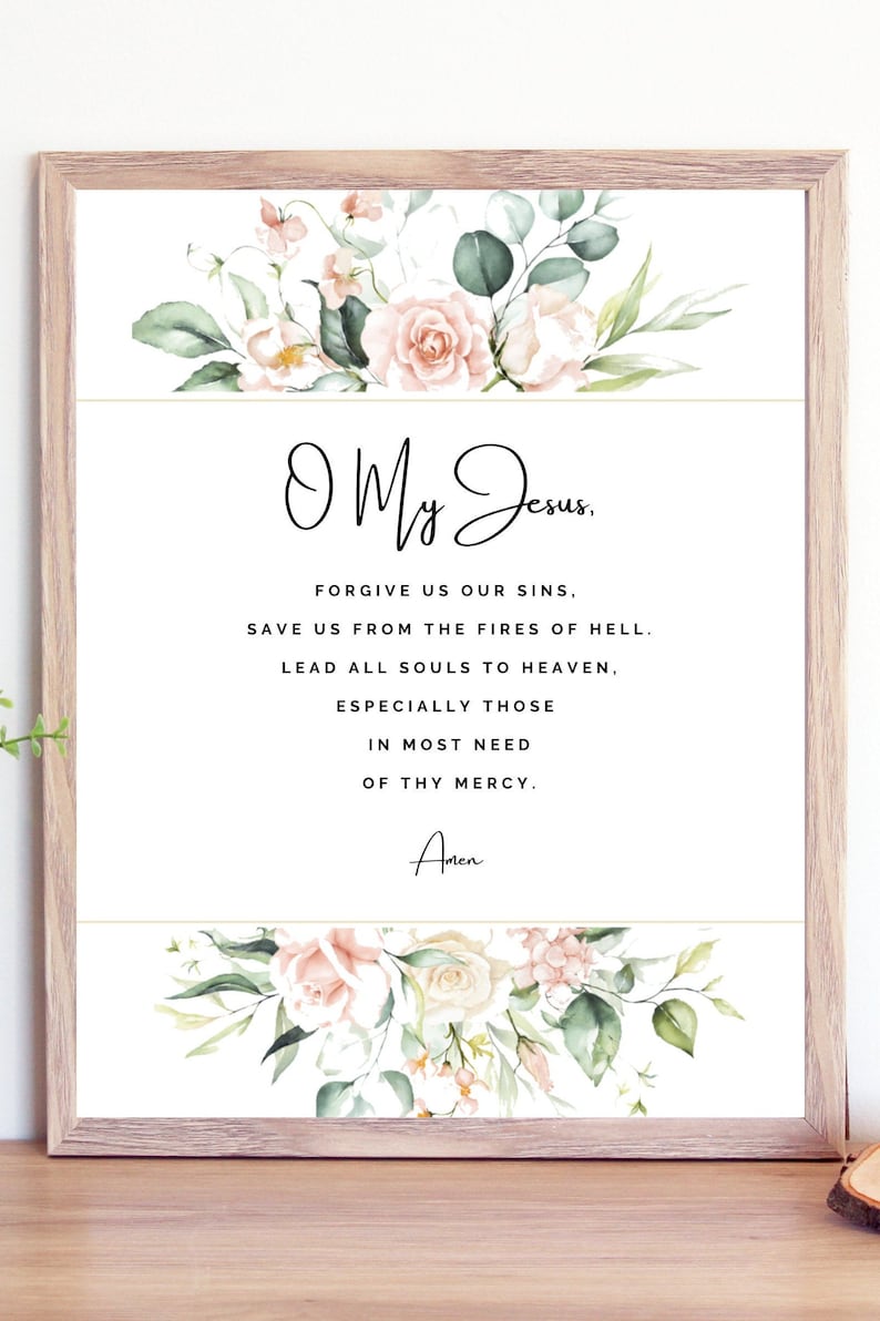 Fatima Prayer Printable Catholic Prayer Print Our Lady of Etsy