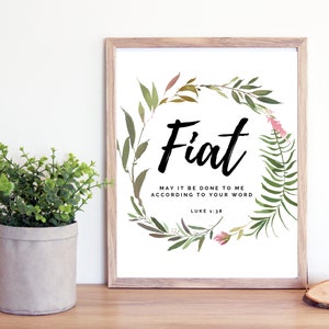 Fiat Mary Catholic Printable Print- Blessed Virgin Mary Mother Quote- They Will Be Done- Catholic Printable- Mary Catholic Print