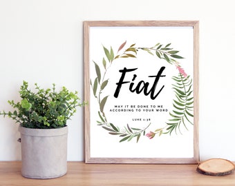 Fiat María Católica Imprimible Impresión- Santísima Virgen María Madre Cita- Serán Hechos- Católica Imprimible- María Impresión Católica