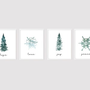 Advent Printable- Hope Love Joy Peace Print- Advent Digital Print- Catholic Christmas Print Decor- Christian Christmas Decor