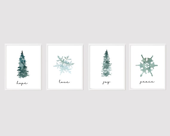 Advent Printable- Hope Love Joy Peace Print- Advent Digital Print- Catholic Christmas Print Decor- Christian Christmas Decor