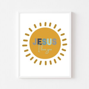 CRIANÇAS CATÓLICAS PARA IMPRIMIR - Jesus eu te amo Citações católicas para crianças Arte de parede de oração - Impressões de santos para crianças - Decoração de quarto de menino católico - Berçário católico -
