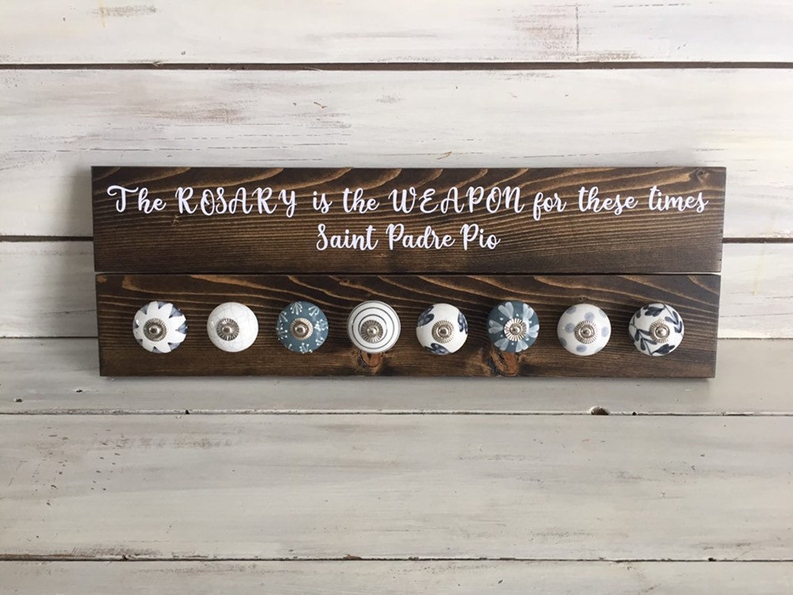 Rosary Wall Hanger Custom Quote Rosary Wall Holder Rosary | Etsy